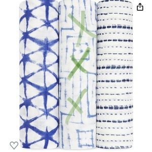 Aden + Anais Swaddles indigo Shibori (2 styles pictured). Brand new, never used.